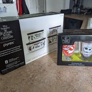 Nightmare Before Christmas Pyrex Tupperware and Glasses